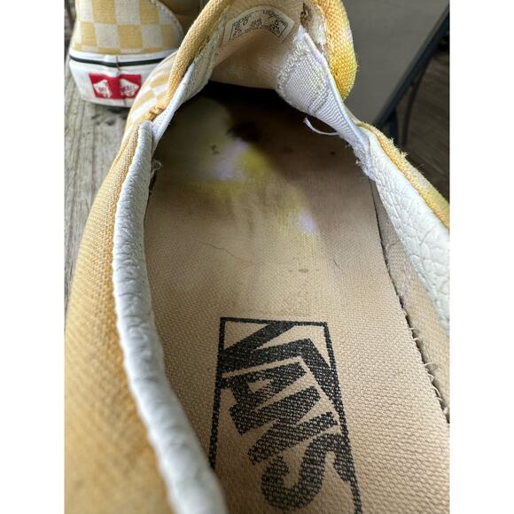 VANS Classic Slip On Checker Yellow & White Low Top Men 6/Wo 7.5 Skater Sneaker - Picture 10 of 13